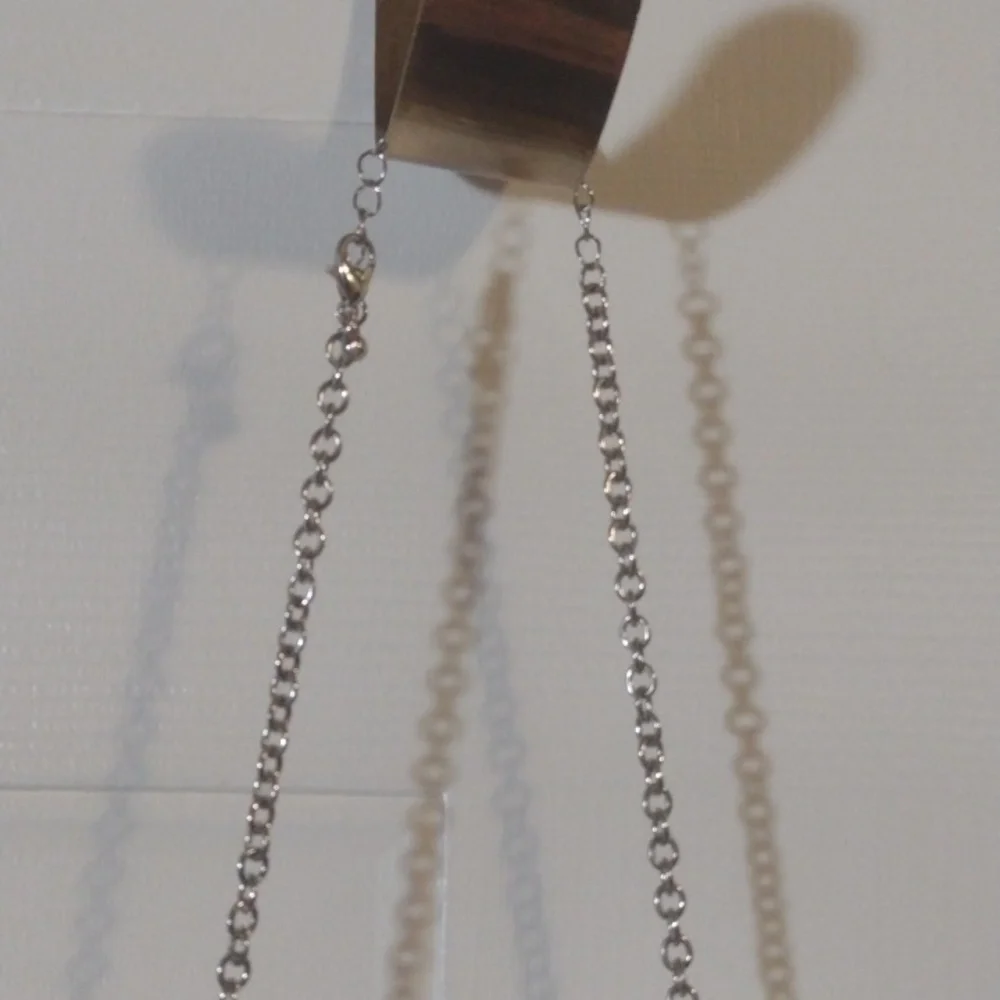 necklace with silver tone chain costume jewelry NWOT - Picture 3 of 3